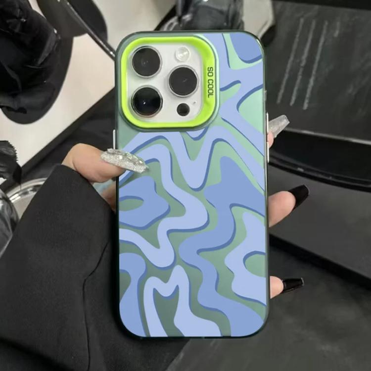 Wavy Stripes Pattern Frosted IMD 2-in-1 PC Phone Case, For iPhone 13, For iPhone 13 mini, For iPhone 12, For iPhone 12 Pro Max