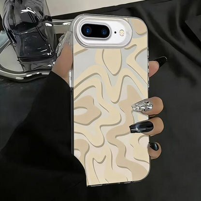 Wavy Stripes Pattern Frosted IMD 2-in-1 PC Phone Case, For iPhone 8 Plus / 7 Plus