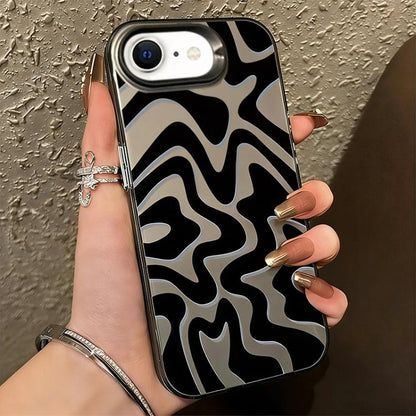 Wavy Stripes Pattern Frosted IMD 2-in-1 PC Phone Case, For iPhone 17e / 16e, For iPhone 17 Pro Max, For iPhone 17 Pro, For iPhone 17