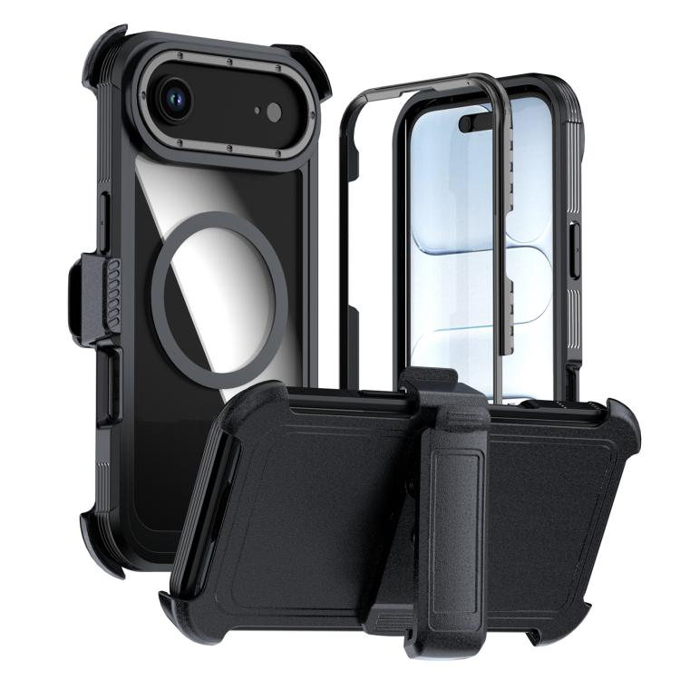 Acrylic Full Coverage Magnetic Phone Case with Back Clip, For iPhone Air, For iPhone 16 Pro Max, For iPhone 16 Pro
