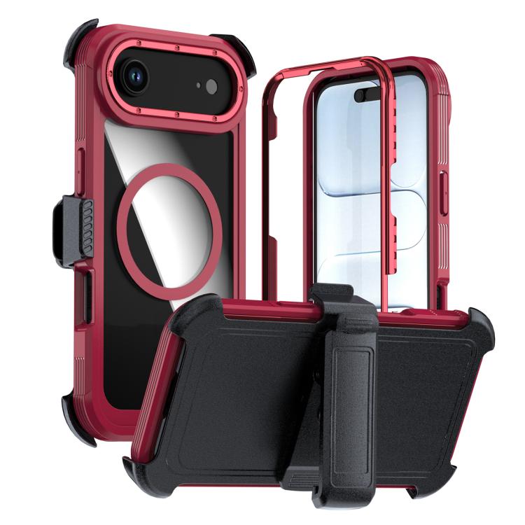 Acrylic Full Coverage Magnetic Phone Case with Back Clip, For iPhone Air, For iPhone 16 Pro Max, For iPhone 16 Pro