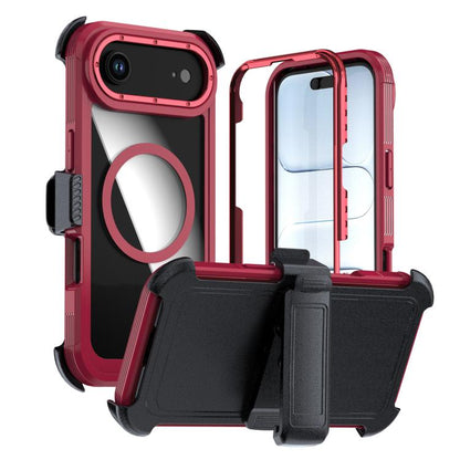 Acrylic Full Coverage Magnetic Phone Case with Back Clip, For iPhone Air, For iPhone 16 Pro Max, For iPhone 16 Pro