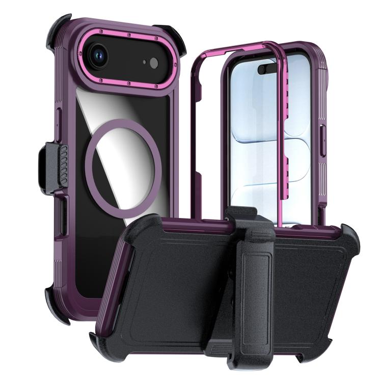 Acrylic Full Coverage Magnetic Phone Case with Back Clip, For iPhone Air, For iPhone 16 Pro Max, For iPhone 16 Pro