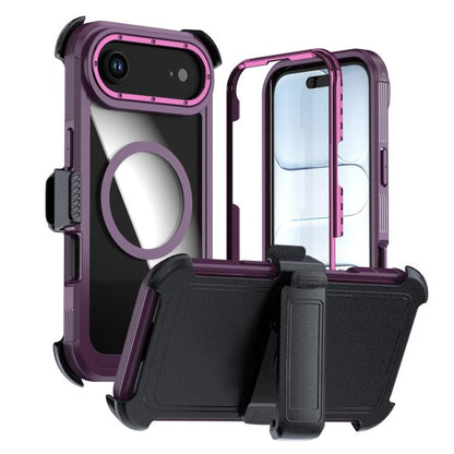 Acrylic Full Coverage Magnetic Phone Case with Back Clip, For iPhone Air, For iPhone 16 Pro Max, For iPhone 16 Pro