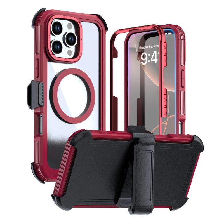 Acrylic Full Coverage Magnetic Phone Case with Back Clip, For iPhone Air, For iPhone 16 Pro Max, For iPhone 16 Pro