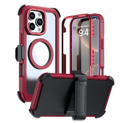 Acrylic Full Coverage Magnetic Phone Case with Back Clip, For iPhone Air, For iPhone 16 Pro Max, For iPhone 16 Pro