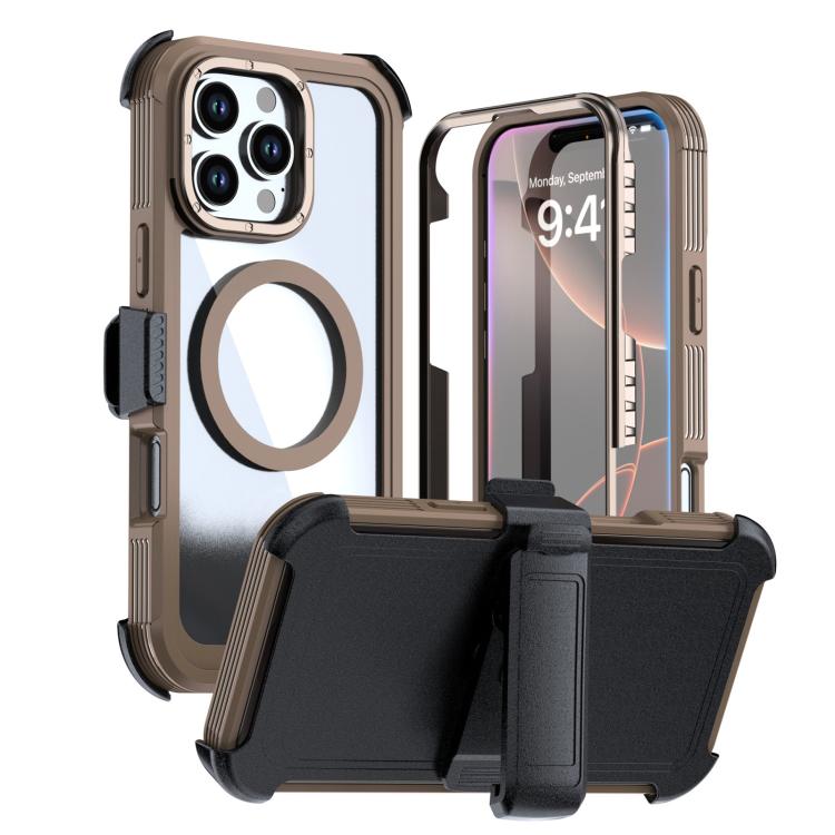 Acrylic Full Coverage Magnetic Phone Case with Back Clip, For iPhone Air, For iPhone 16 Pro Max, For iPhone 16 Pro