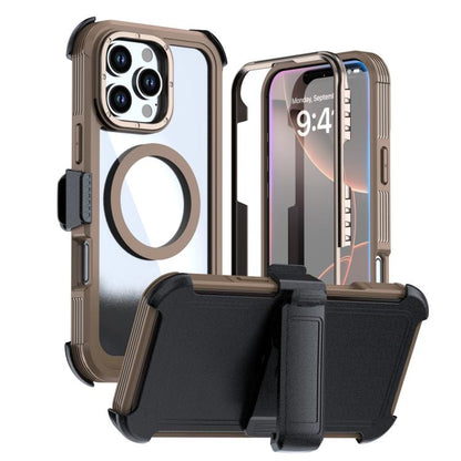 Acrylic Full Coverage Magnetic Phone Case with Back Clip, For iPhone Air, For iPhone 16 Pro Max, For iPhone 16 Pro