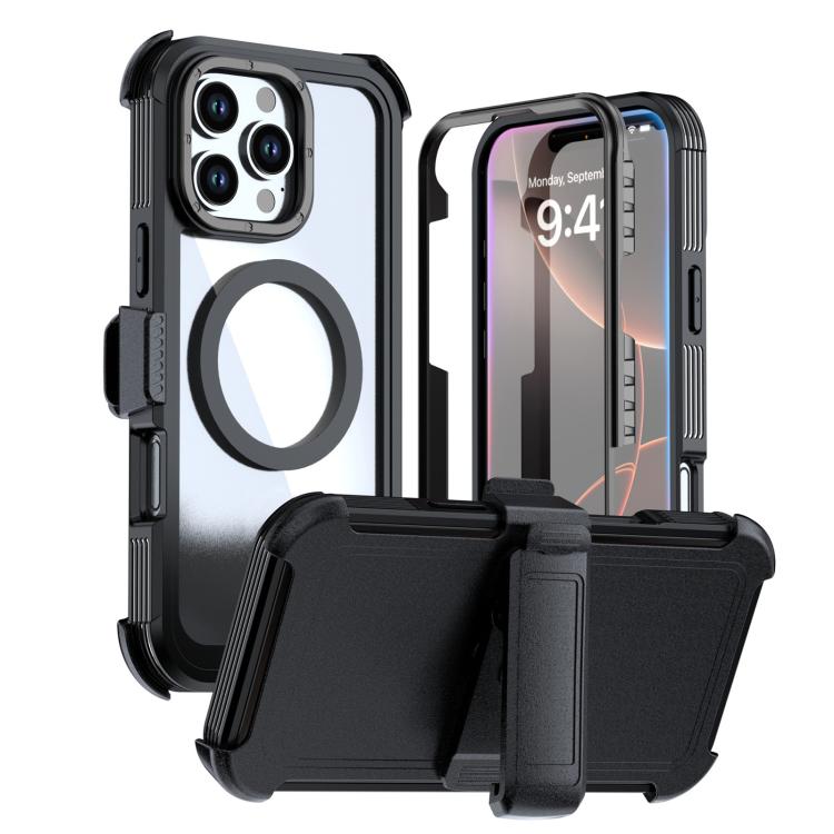Acrylic Full Coverage Magnetic Phone Case with Back Clip, For iPhone Air, For iPhone 16 Pro Max, For iPhone 16 Pro