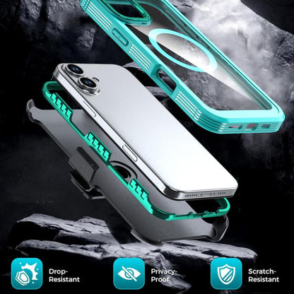 Acrylic Full Coverage Magnetic Phone Case with Back Clip, For iPhone 16 Plus, For iPhone 16, For iPhone 15 Pro Max