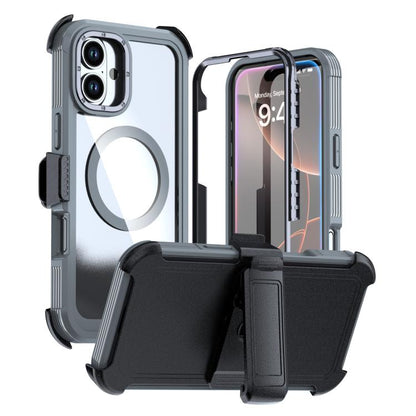 Acrylic Full Coverage Magnetic Phone Case with Back Clip, For iPhone 16 Plus, For iPhone 16, For iPhone 15 Pro Max