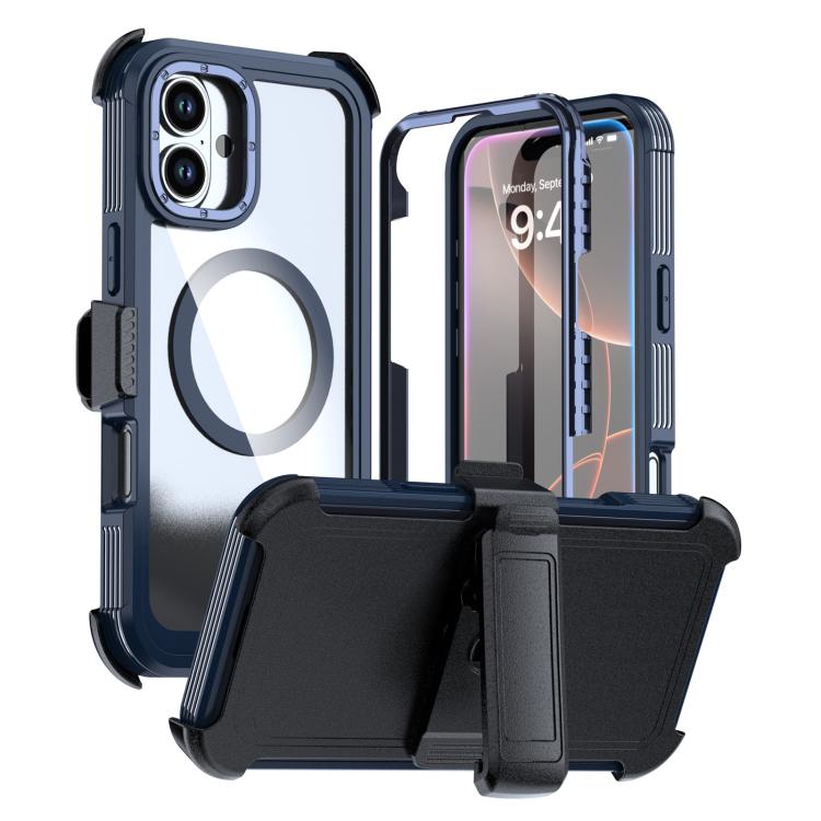 Acrylic Full Coverage Magnetic Phone Case with Back Clip, For iPhone 16 Plus, For iPhone 16, For iPhone 15 Pro Max