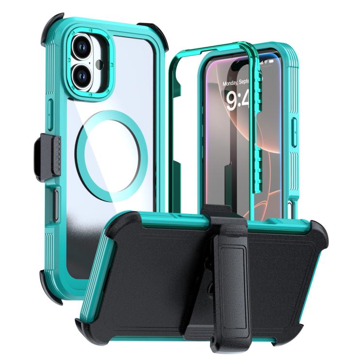 Acrylic Full Coverage Magnetic Phone Case with Back Clip, For iPhone 16 Plus, For iPhone 16, For iPhone 15 Pro Max