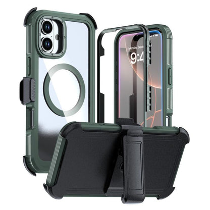 Acrylic Full Coverage Magnetic Phone Case with Back Clip, For iPhone 16 Plus, For iPhone 16, For iPhone 15 Pro Max
