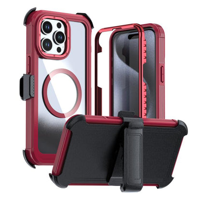 Acrylic Full Coverage Magnetic Phone Case with Back Clip, For iPhone 16 Plus, For iPhone 16, For iPhone 15 Pro Max