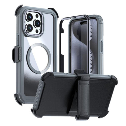 Acrylic Full Coverage Magnetic Phone Case with Back Clip, For iPhone 16 Plus, For iPhone 16, For iPhone 15 Pro Max