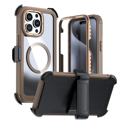 Acrylic Full Coverage Magnetic Phone Case with Back Clip, For iPhone 16 Plus, For iPhone 16, For iPhone 15 Pro Max