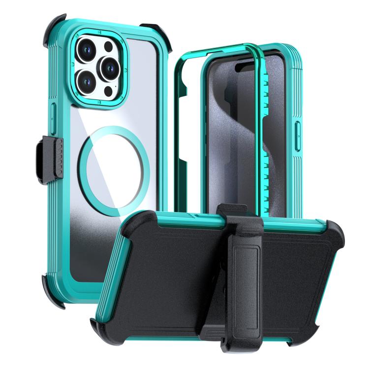 Acrylic Full Coverage Magnetic Phone Case with Back Clip, For iPhone 15 Pro, For iPhone 15 Plus / 14 Plus, For iPhone 15
