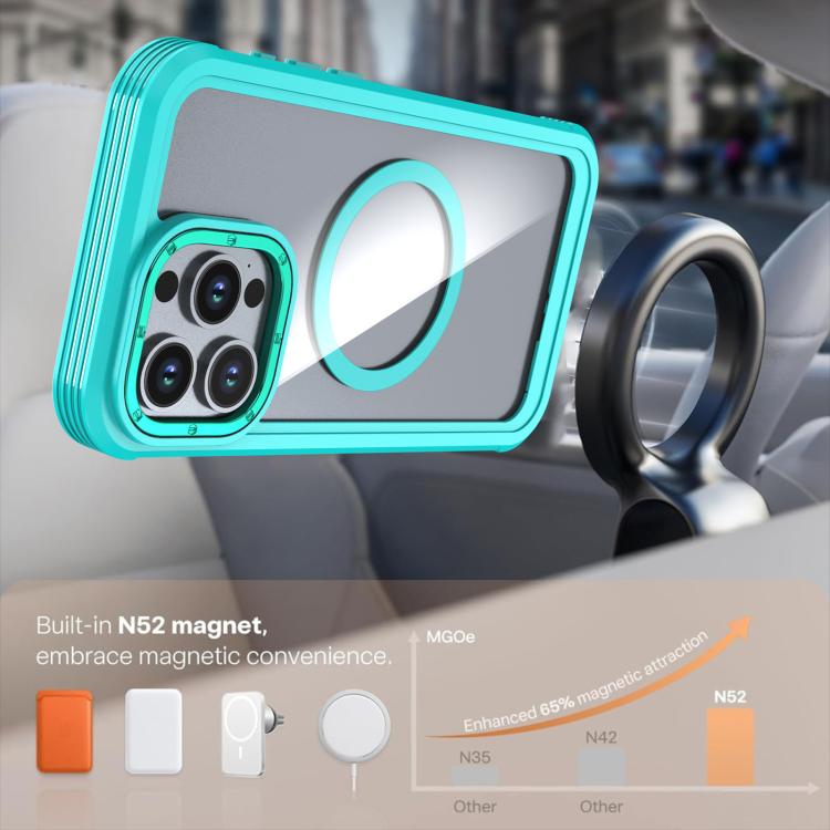 Acrylic Full Coverage Magnetic Phone Case with Back Clip, For iPhone 15 Pro, For iPhone 15 Plus / 14 Plus, For iPhone 15