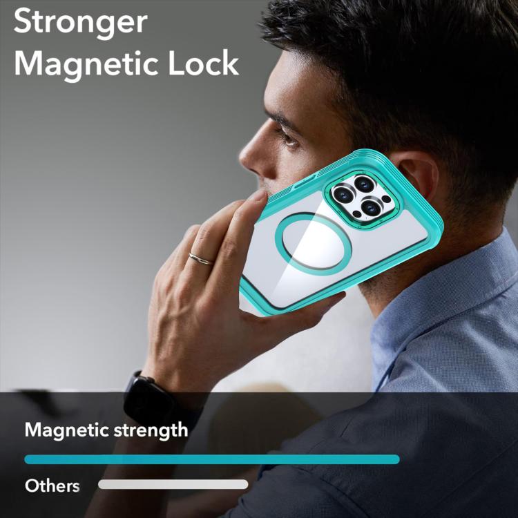 Acrylic Full Coverage Magnetic Phone Case with Back Clip, For iPhone 15 Pro, For iPhone 15 Plus / 14 Plus, For iPhone 15