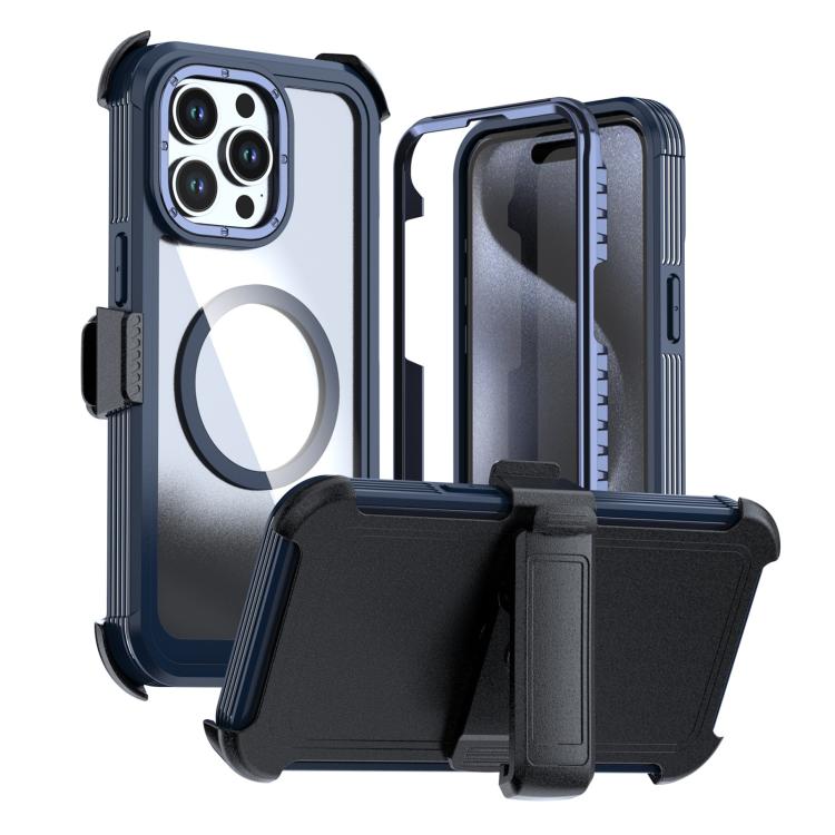 Acrylic Full Coverage Magnetic Phone Case with Back Clip, For iPhone 15 Pro, For iPhone 15 Plus / 14 Plus, For iPhone 15