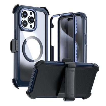 Acrylic Full Coverage Magnetic Phone Case with Back Clip, For iPhone 15 Pro, For iPhone 15 Plus / 14 Plus, For iPhone 15