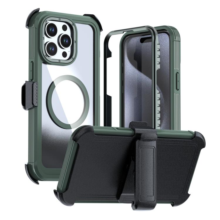 Acrylic Full Coverage Magnetic Phone Case with Back Clip, For iPhone 15 Pro, For iPhone 15 Plus / 14 Plus, For iPhone 15