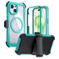 Acrylic Full Coverage Magnetic Phone Case with Back Clip, For iPhone 15 Pro, For iPhone 15 Plus / 14 Plus, For iPhone 15