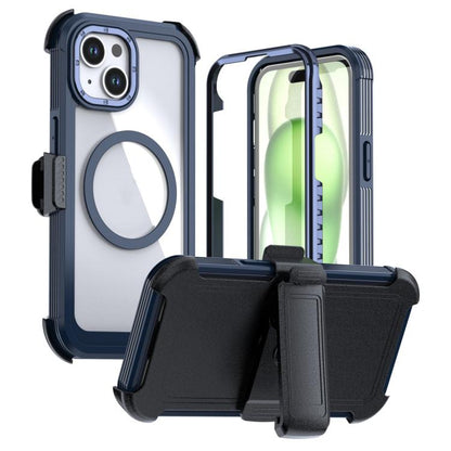 Acrylic Full Coverage Magnetic Phone Case with Back Clip, For iPhone 15 Pro, For iPhone 15 Plus / 14 Plus, For iPhone 15