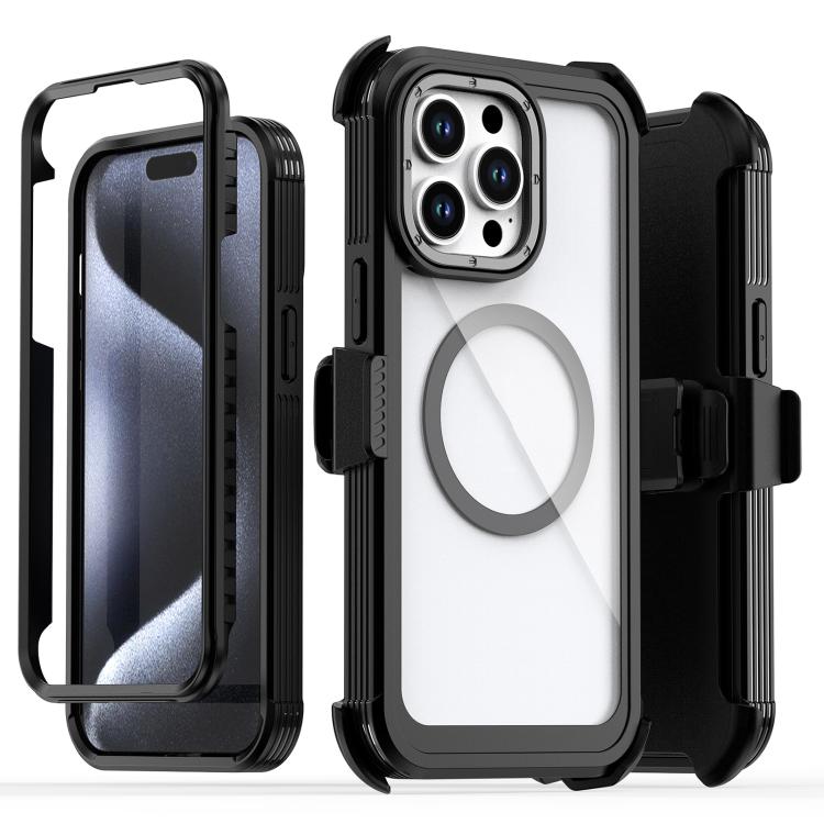 Acrylic Full Coverage Magnetic Phone Case with Back Clip, For iPhone 13 Pro Max, For iPhone 13 Pro, For iPhone 12 / 12 Pro