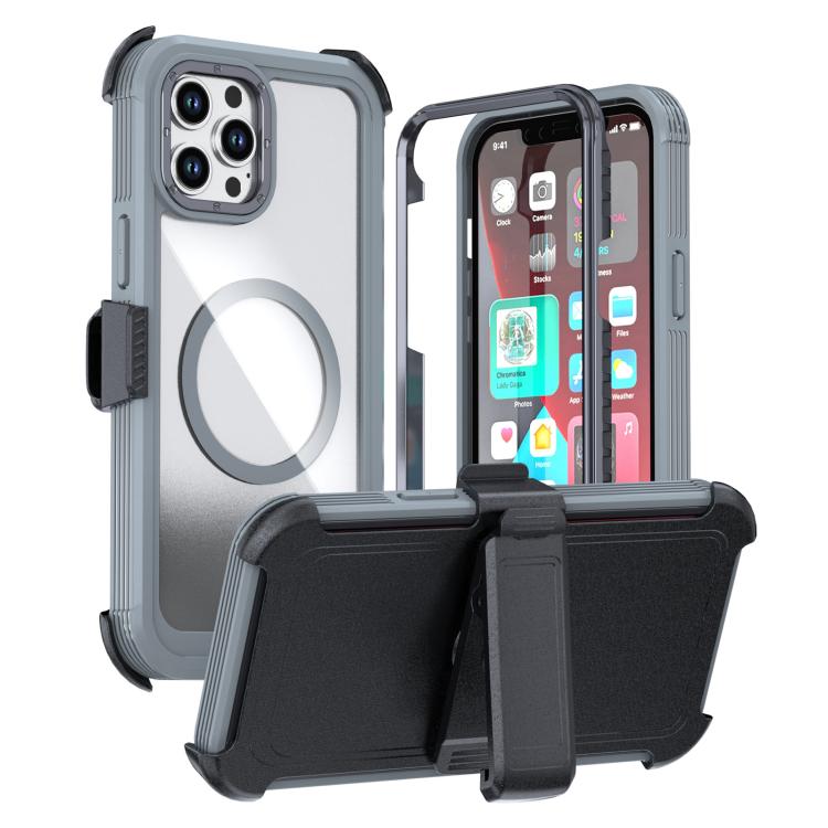 Acrylic Full Coverage Magnetic Phone Case with Back Clip, For iPhone 13 Pro Max, For iPhone 13 Pro, For iPhone 12 / 12 Pro
