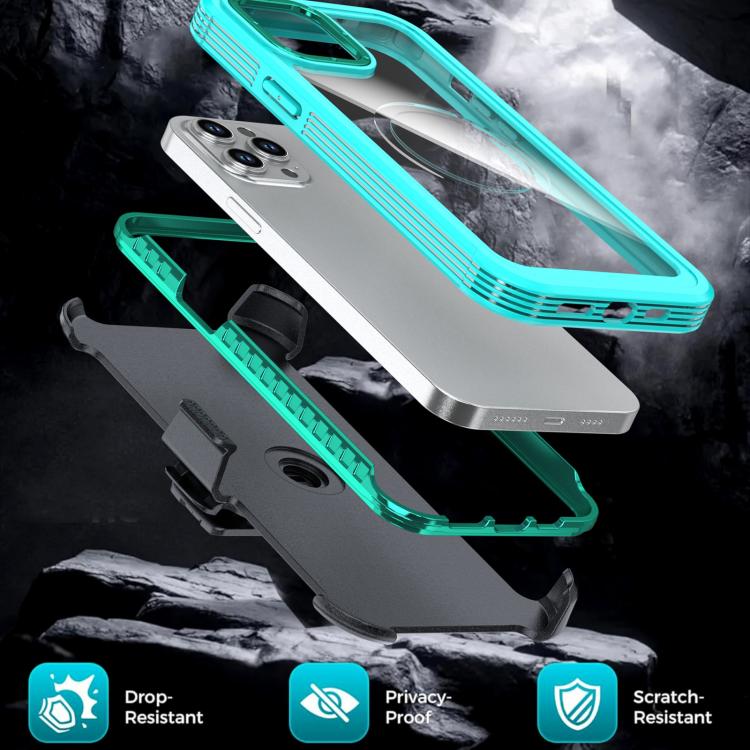 Acrylic Full Coverage Magnetic Phone Case with Back Clip, For iPhone 12 Pro Max