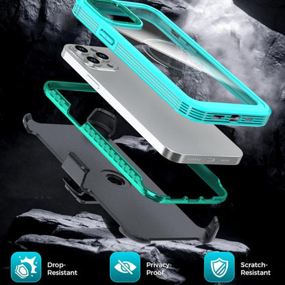 Acrylic Full Coverage Magnetic Phone Case with Back Clip, For iPhone 12 Pro Max