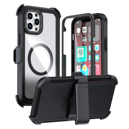 Acrylic Full Coverage Magnetic Phone Case with Back Clip, For iPhone 12 Pro Max