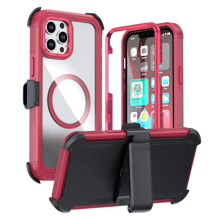 Acrylic Full Coverage Magnetic Phone Case with Back Clip, For iPhone 12 Pro Max
