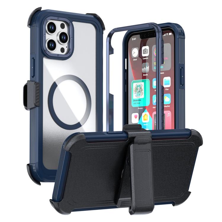 Acrylic Full Coverage Magnetic Phone Case with Back Clip, For iPhone 12 Pro Max
