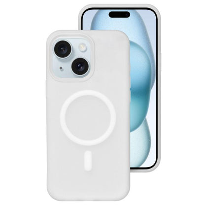 Crystal-Clear Colors Skin-friendly Feel Liquid Silicone Magnetic Phone Case, For iPhone 15