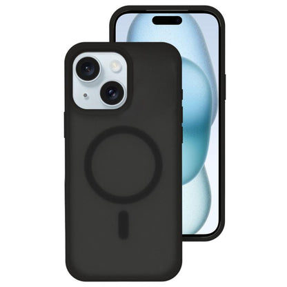 Crystal-Clear Colors Skin-friendly Feel Liquid Silicone Magnetic Phone Case, For iPhone 15