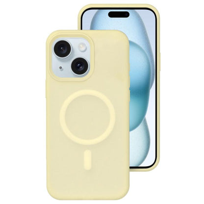 Crystal-Clear Colors Skin-friendly Feel Liquid Silicone Magnetic Phone Case, For iPhone 15