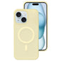 Crystal-Clear Colors Skin-friendly Feel Liquid Silicone Magnetic Phone Case, For iPhone 15