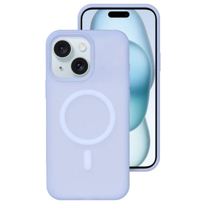 Crystal-Clear Colors Skin-friendly Feel Liquid Silicone Magnetic Phone Case, For iPhone 15