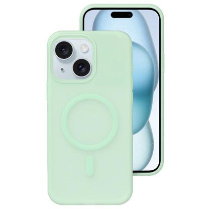 Crystal-Clear Colors Skin-friendly Feel Liquid Silicone Magnetic Phone Case, For iPhone 15