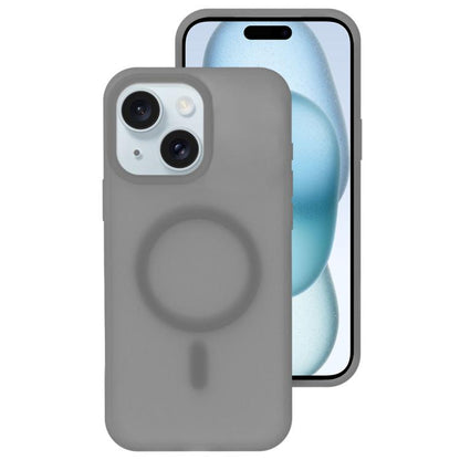 Crystal-Clear Colors Skin-friendly Feel Liquid Silicone Magnetic Phone Case, For iPhone 15