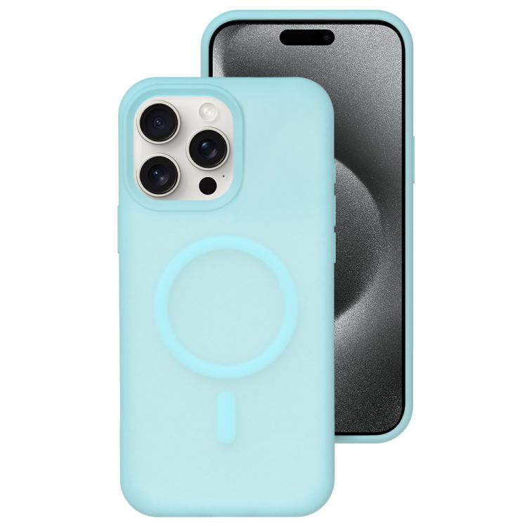 Crystal-Clear Colors Skin-friendly Feel Liquid Silicone Magnetic Phone Case, For iPhone 15 Pro Max, For iPhone 15 Pro