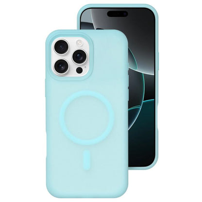 Crystal-Clear Colors Skin-friendly Feel Liquid Silicone Magnetic Phone Case, For iPhone 16 Pro, For iPhone 16
