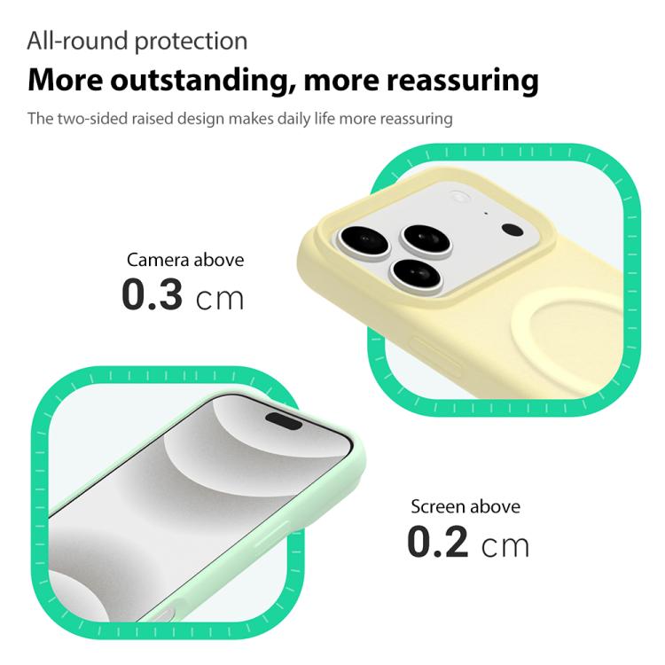 Crystal-Clear Colors Skin-friendly Feel Liquid Silicone Magnetic Phone Case, For iPhone 15
