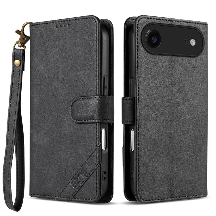 AZNS A2 Series Tri-Card Wallet RFID Vegan Leather Phone Case with Strap, For iPhone 17 Pro, For iPhone 17, For iPhone Air, For iPhone 16 Pro Max