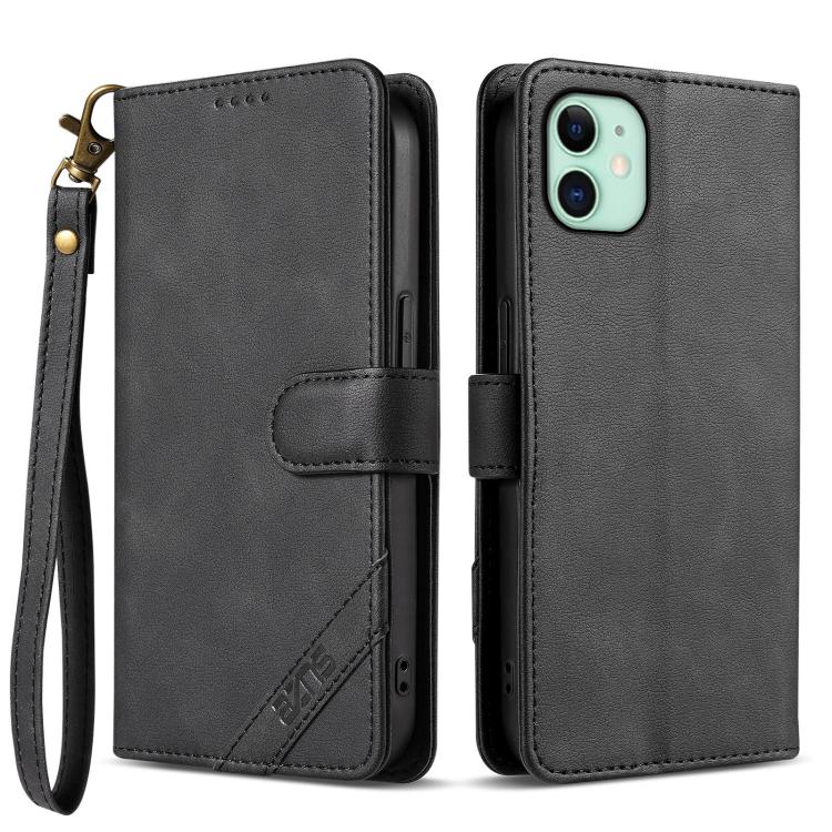 AZNS A2 Series Tri-Card Wallet RFID Vegan Leather Phone Case with Strap, For iPhone 12 Pro, For iPhone 11 Pro Max, For iPhone 11, For iPhone 11 Pro