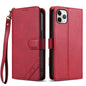 AZNS A2 Series Tri-Card Wallet RFID Vegan Leather Phone Case with Strap, For iPhone 12 Pro, For iPhone 11 Pro Max, For iPhone 11, For iPhone 11 Pro