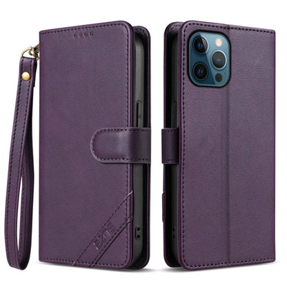 AZNS A2 Series Tri-Card Wallet RFID Vegan Leather Phone Case with Strap, For iPhone 12 Pro, For iPhone 11 Pro Max, For iPhone 11, For iPhone 11 Pro